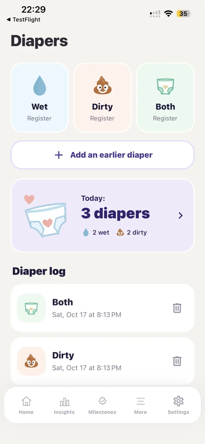 Bubbi diaper tracker